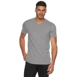 Men's Apt. 9® Solid V-neck Tee -Campus Sutra Shop 2245601 Light Gray Heather