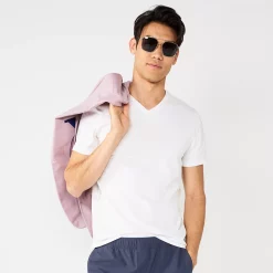 Men's Apt. 9® Solid V-neck Tee -Campus Sutra Shop 2245601 Modern White