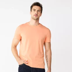Men's Apt. 9® Solid Crewneck Tee -Campus Sutra Shop 2247719 Parasol Peach