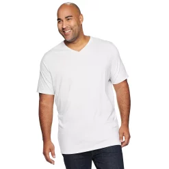 Big & Tall Apt. 9® Core Solid V-Neck Tee -Campus Sutra Shop 2333657 Modern White