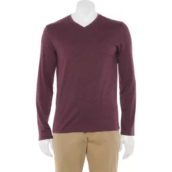 Men's Apt. 9® Premier Flex Standard-Fit Solid V-neck Tee 18 Men's Apt. 9® Premier Flex Standard-Fit Solid V-neck Tee -Campus Sutra Shop 2933304 Burgundy