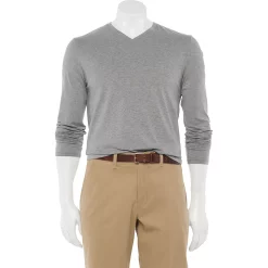 Men's Apt. 9® Premier Flex Standard-Fit Solid V-neck Tee 16 Men's Apt. 9® Premier Flex Standard-Fit Solid V-neck Tee -Campus Sutra Shop 2933304 Gray