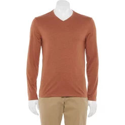 Men's Apt. 9® Premier Flex Standard-Fit Solid V-neck Tee 22 Men's Apt. 9® Premier Flex Standard-Fit Solid V-neck Tee -Campus Sutra Shop 2933304 Rust