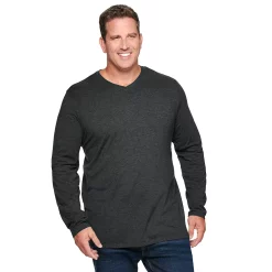 Big & Tall Apt. 9® Premier Flex Classic-Fit Stretch V-Neck Tee -Campus Sutra Shop 2954170 Dark Slate Heather