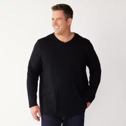 Big & Tall Apt. 9® Premier Flex Classic-Fit Stretch V-Neck Tee -Campus Sutra Shop 2954170 Mineral Black