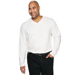 Big & Tall Apt. 9® Premier Flex Classic-Fit Stretch V-Neck Tee -Campus Sutra Shop 2954170 Modern White