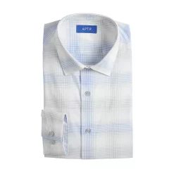 Men's Apt. 9® Premier Flex Regular-Fit Spread-Collar Dress Shirt -Campus Sutra Shop 3591570 Blue White Plaid