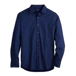 Men's Apt. 9® Premier Flex Regular-Fit Spread-Collar Dress Shirt -Campus Sutra Shop 3591570 Navy Geo Print