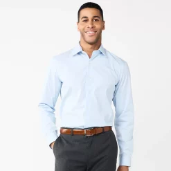 Men's Apt. 9® Premier Flex Slim-Fit Spread-Collar Dress Shirt 19 Men's Apt. 9® Premier Flex Slim-Fit Spread-Collar Dress Shirt -Campus Sutra Shop 3597690 Light Blue Tonal Check