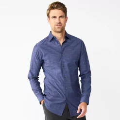 Men's Apt. 9® Premier Flex Slim-Fit Spread-Collar Dress Shirt 18 Men's Apt. 9® Premier Flex Slim-Fit Spread-Collar Dress Shirt -Campus Sutra Shop 3597690 Navy Fresh