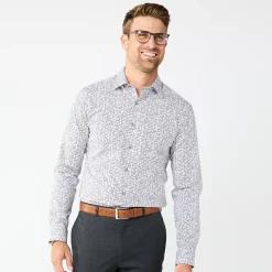 Men's Apt. 9® Premier Flex Extra-Slim Fit Spread-Collar Dress Shirt 23 Men's Apt. 9® Premier Flex Extra-Slim Fit Spread-Collar Dress Shirt -Campus Sutra Shop 3597701 Multi Leaf Print