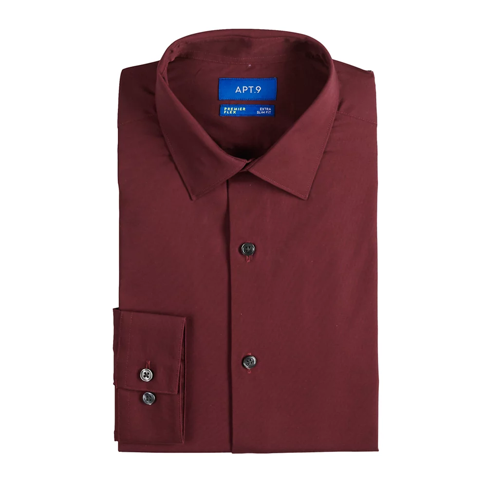 Men's Apt. 9® Premier Flex Extra-Slim Fit Spread-Collar Dress Shirt 8 Men's Apt. 9® Premier Flex Extra-Slim Fit Spread-Collar Dress Shirt - Image 6