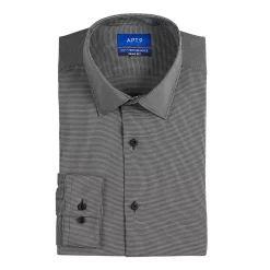 Men's Apt. 9® Slim-Fit Performance Dress Shirt -Campus Sutra Shop 3710825 Black Fine Grid