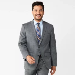 Men's Apt. 9® Premier Flex Performance Slim-Fit Washable Suit Jacket -Campus Sutra Shop 5012088 Gray Brown Plaid