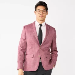 Men's Apt. 9® Premier Flex Slim-Fit Essential Sport Coat -Campus Sutra Shop 5031813 Berry Windowpane