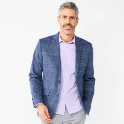Men's Apt. 9® Premier Flex Slim-Fit Essential Sport Coat -Campus Sutra Shop 5031813 Indigo Plaid