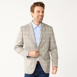 Men's Apt. 9® Premier Flex Slim-Fit Essential Sport Coat -Campus Sutra Shop 5031813 Sand Windowpane