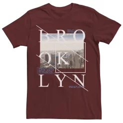 Men's Apt. 9® Brooklyn Text Skyline Overlay Poster Tee -Campus Sutra Shop 5046627 Cardinal