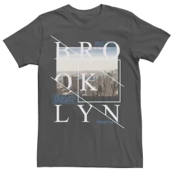 Men's Apt. 9® Brooklyn Text Skyline Overlay Poster Tee -Campus Sutra Shop 5046627 Charcoal