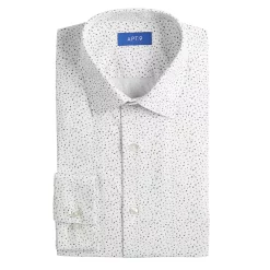 Big & Tall Apt. 9® Premier Flex Spread-Collar Dress Shirt -Campus Sutra Shop 5061893 White Black Dot