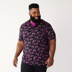 Men's Big & Tall Apt. 9® Printed Party Polo -Campus Sutra Shop 5216178 Black Tigers