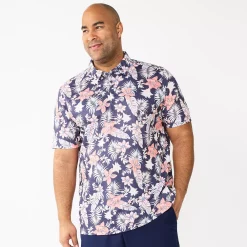 Men's Big & Tall Apt. 9® Printed Party Polo -Campus Sutra Shop 5216178 Tropical Vibes Purple