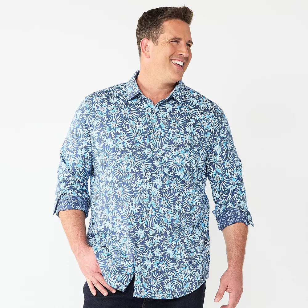 Big & Tall Apt. 9® Knit Button-Down Shirt 4 Big & Tall Apt. 9® Knit Button-Down Shirt - Image 2