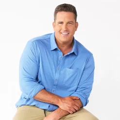 Big & Tall Apt. 9® Knit Button-Down Shirt 9 Big & Tall Apt. 9® Knit Button-Down Shirt -Campus Sutra Shop 5273625 Light Blue