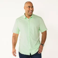 Big & Tall Apt. 9® Comfort-Knit Slim-Fit Untucked Shirt -Campus Sutra Shop 5273688 Green