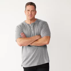 Big & Tall Apt. 9® Core Classic-Fit Henley -Campus Sutra Shop 5303246 Light Gray
