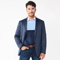 Men's Apt. 9® Premier Flex Slim-Fit Knit Sport Coat 22 Men's Apt. 9® Premier Flex Slim-Fit Knit Sport Coat -Campus Sutra Shop 5513092 Blue Windowpane