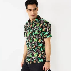 Men's Apt. 9® Athleisure Untucked-Fit Button Down Tech Shirt