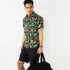 Men's Apt. 9® Slim-Fit Athleisure Button Down Tech Shirt -Campus Sutra Shop 5546121 Tropical Forest