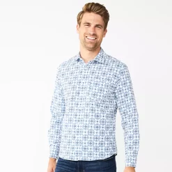 Men's Apt. 9® Untucked-Fit Athleisure Tech Shirt -Campus Sutra Shop 5569413 Mosiac Print
