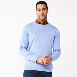 Men's Apt. 9® Merino Wool Blend Sweater -Campus Sutra Shop 5586557 Blue Heather