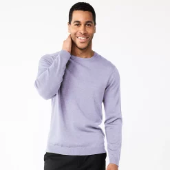 Men's Apt. 9® Merino Wool Blend Sweater -Campus Sutra Shop 5586557 Blueberry Chalkheather