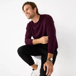 Men's Apt. 9® Merino Wool Blend Sweater -Campus Sutra Shop 5586557 Medium Merlot