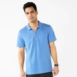Men's Apt. 9® Tipped Zipper Polo -Campus Sutra Shop 5617034 Blue