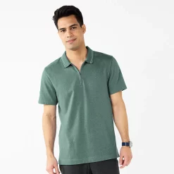 Men's Apt. 9® Tipped Zipper Polo -Campus Sutra Shop 5617034 Green
