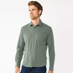 Men's Apt. 9® Athleisure Untucked-Fit Tech Shirt 20 Men's Apt. 9® Athleisure Untucked-Fit Tech Shirt -Campus Sutra Shop 5660049 Sage Green
