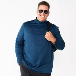 Big & Tall APT 9® Mockneck Top -Campus Sutra Shop 5667617 Coal Blue