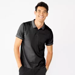 Men's Apt. 9® Ribbed Collar Polo -Campus Sutra Shop 5776418 Mineral Black