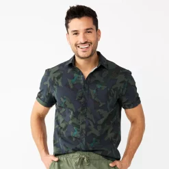 Men's Apt. 9® Athleisure Tech Button Front Shirt -Campus Sutra Shop 5800544 Poisonous Plum