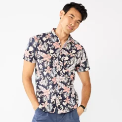 Men's Apt. 9® Athleisure Tech Button Front Shirt -Campus Sutra Shop 5800544 Young Pine