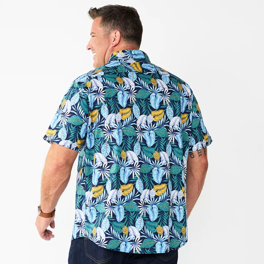 Big & Tall Apt. 9® Stretch Poplin Untucked Shirt 9 Big & Tall Apt. 9® Stretch Poplin Untucked Shirt - Image 7