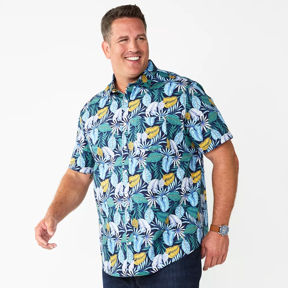 Big & Tall Apt. 9® Stretch Poplin Untucked Shirt 8 Big & Tall Apt. 9® Stretch Poplin Untucked Shirt - Image 6