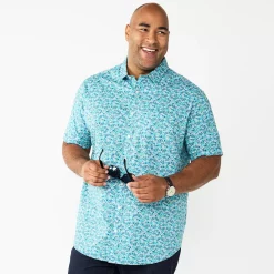 Big & Tall Apt. 9® Stretch Poplin Untucked Shirt 11 Big & Tall Apt. 9® Stretch Poplin Untucked Shirt -Campus Sutra Shop 5833262 Green Spruce