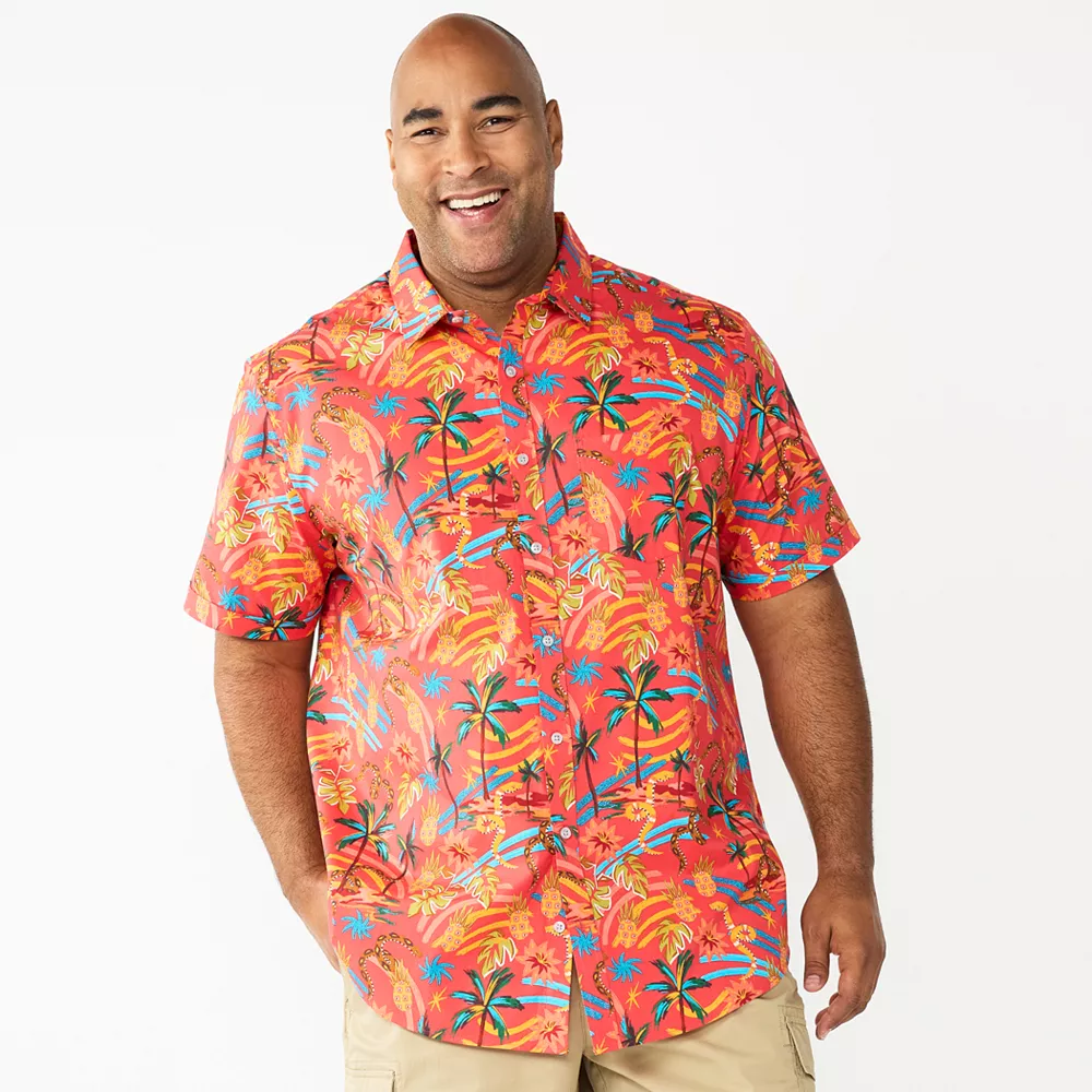 Big & Tall Apt. 9® Stretch Poplin Untucked Shirt 4 Big & Tall Apt. 9® Stretch Poplin Untucked Shirt - Image 2