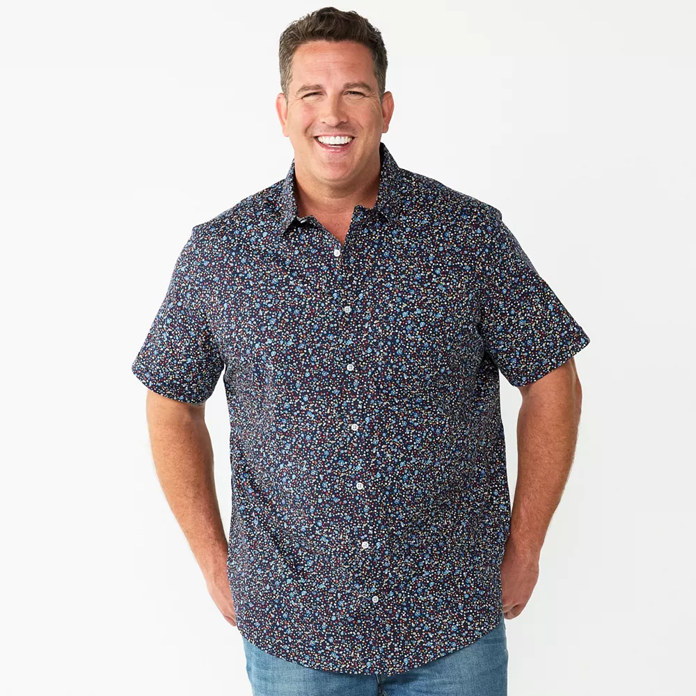 Big & Tall Apt. 9® Stretch Poplin Untucked Shirt 6 Big & Tall Apt. 9® Stretch Poplin Untucked Shirt - Image 4