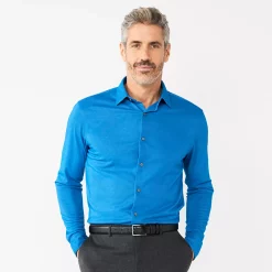 Men's Apt. 9® Slim-Fit Knit Spread Collar Dress Shirt 10 Men's Apt. 9® Slim-Fit Knit Spread Collar Dress Shirt -Campus Sutra Shop 5926774 Mid Blue